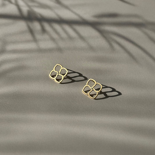 Petals of Time Hydrangea Echo Stud Earrings