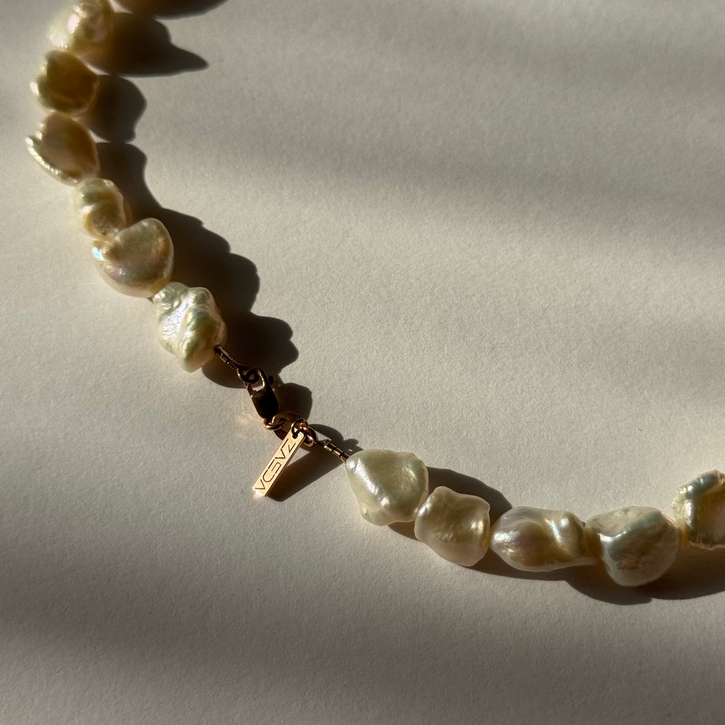 White Pearl Necklace Love in Corals